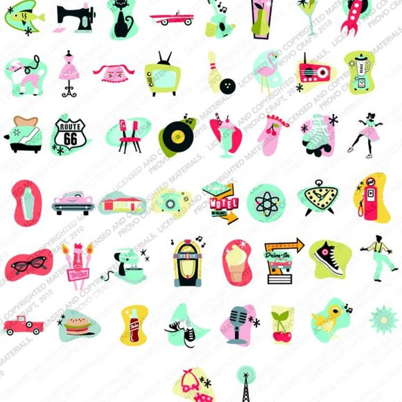 Cricut NIFTY FIFTIES shapes - Picture 2 of 10